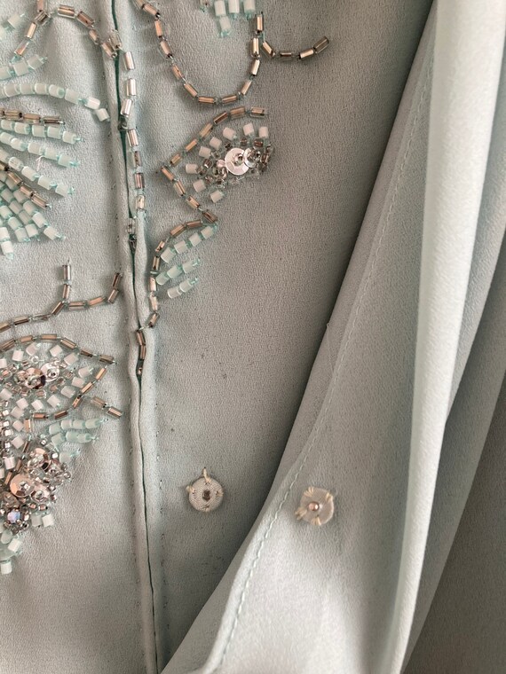 XXL Vintage Mint Beaded Gown - image 8