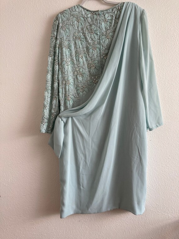 XXL Vintage Mint Beaded Gown - image 6