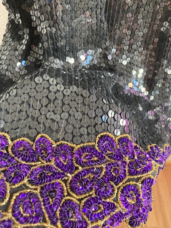 1X XL Black and purple plus size sequin top - image 2