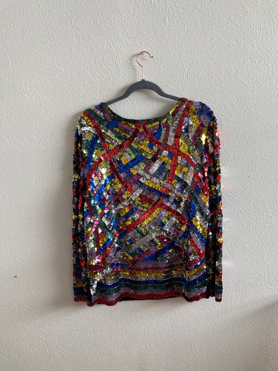 XL Gorgeous sequin patterned long sleeve top