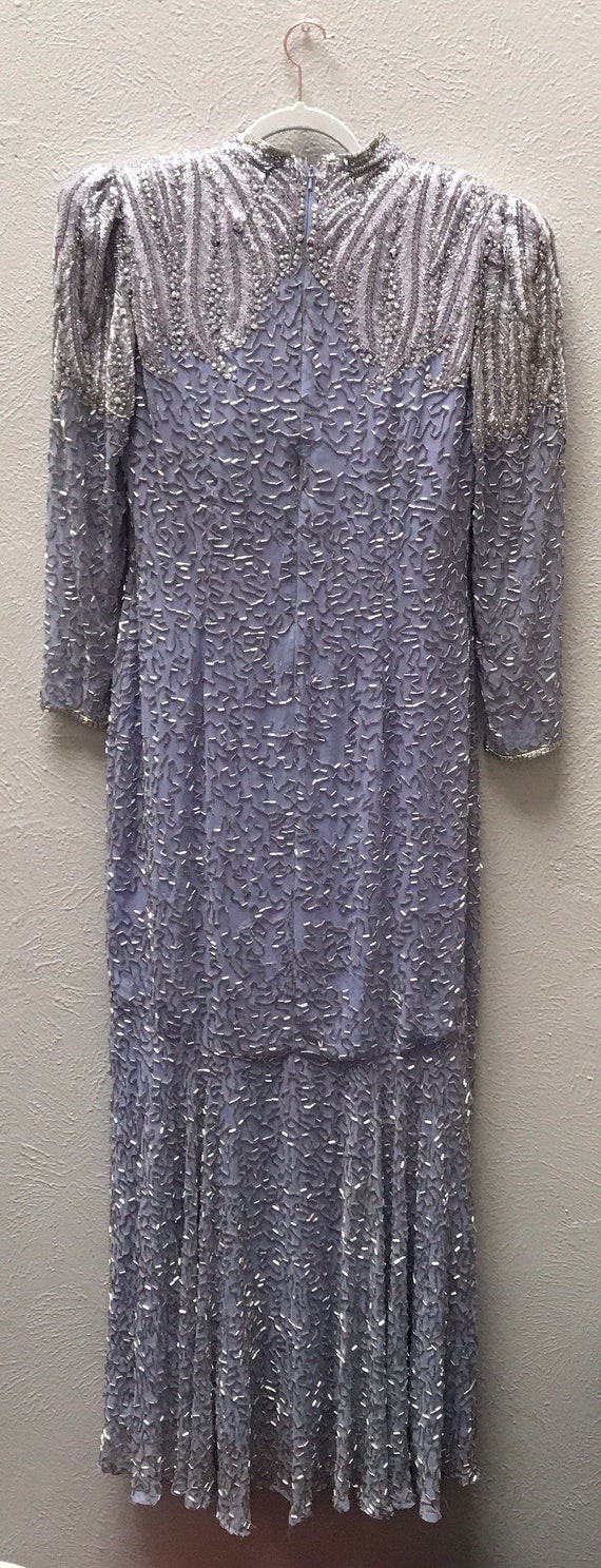 Size 14 pastel purple long sleeve beaded dress , … - image 10