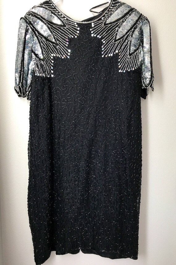 18 Plus size vintage black dress , fun shoulder detai… - Gem