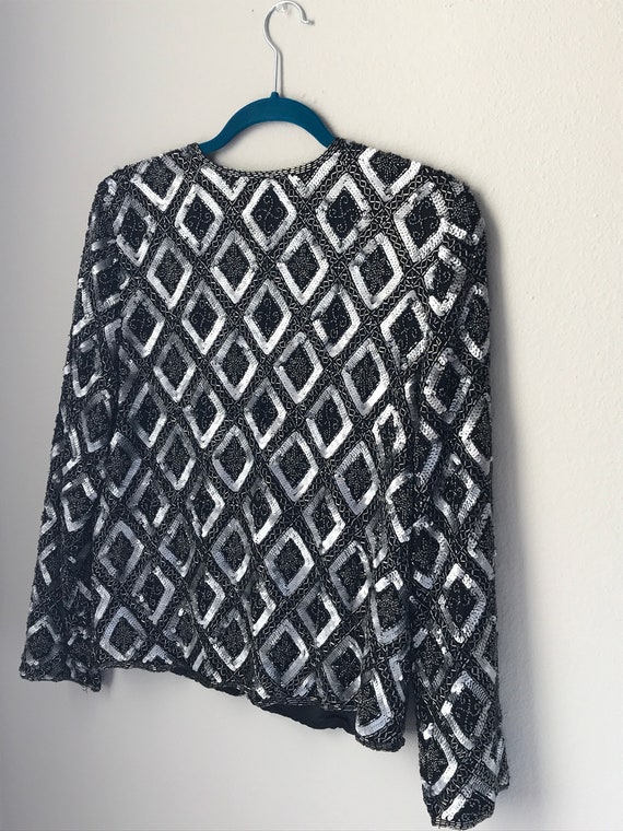 SMALL Silver and black SCALA evening jacket - image 3