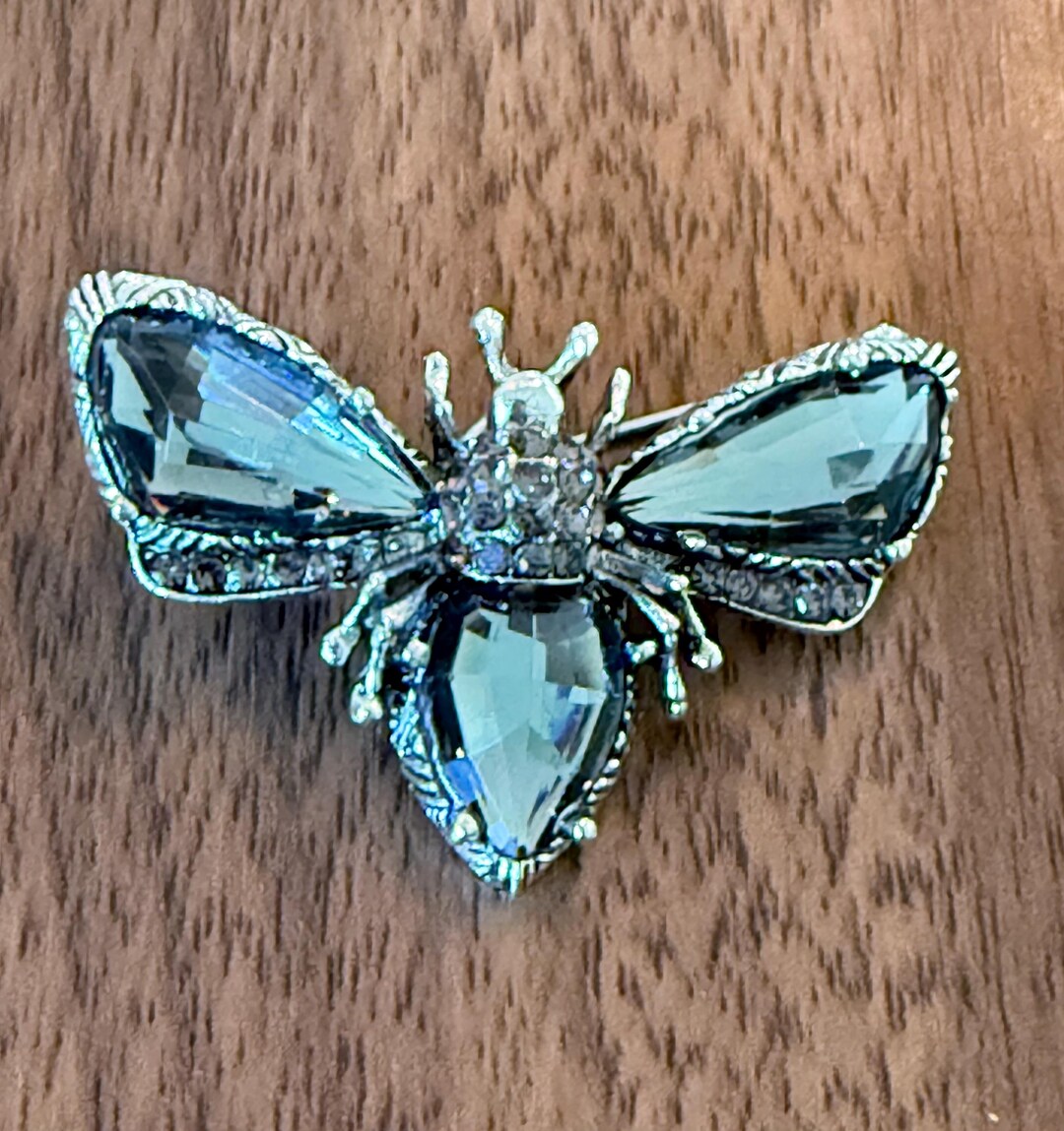 Gray Colored Stones and Rhinestone Flying Bug Brooch - Etsy