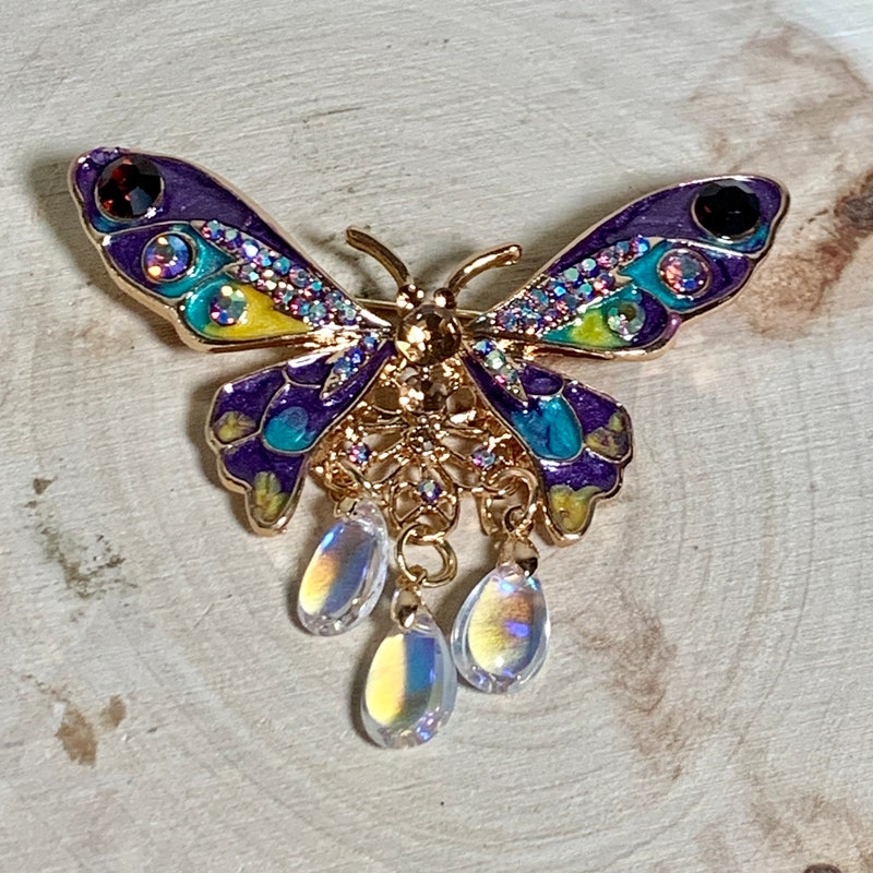 Enamel Butterfly Brooch Etsy Enamel Butterfly Brooch Etsy