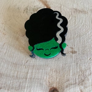 Acrylic bride of Frankenstein hair clip