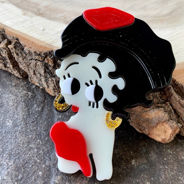 Betty Boop acrylic brooch