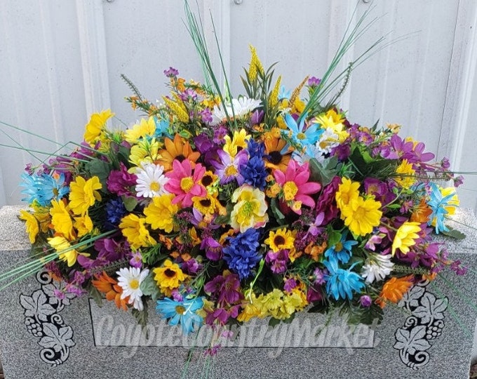 Summer Wildflower Headstone Saddlecemetery Headstone Saddlegrave