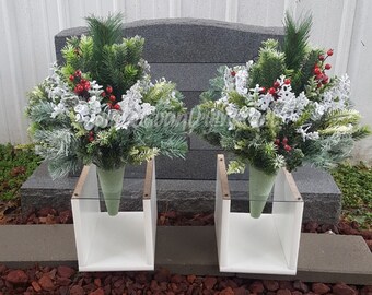 Cemetery Flower Vase With Stake Flowers For Grave Grave Vase Etsy