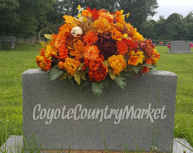 Fall Headstone Saddleflowers for Headstonegrave Decorationmemorial