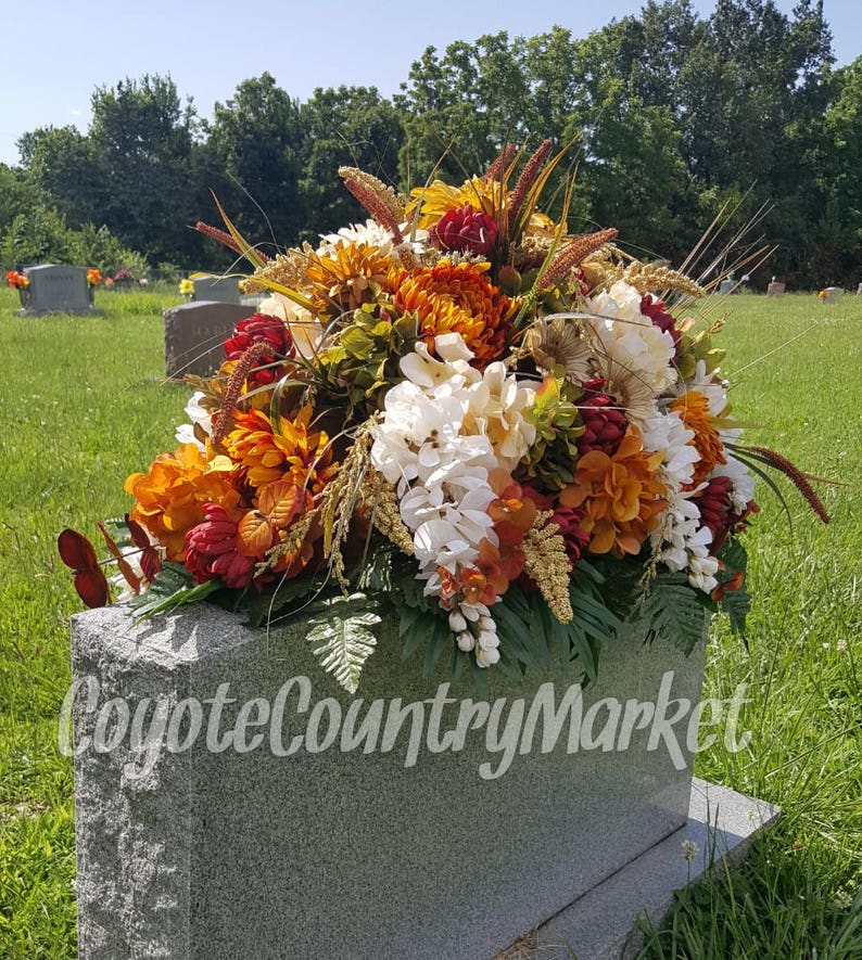Fall Headstone SaddleFlowers For HeadstoneGrave Etsy