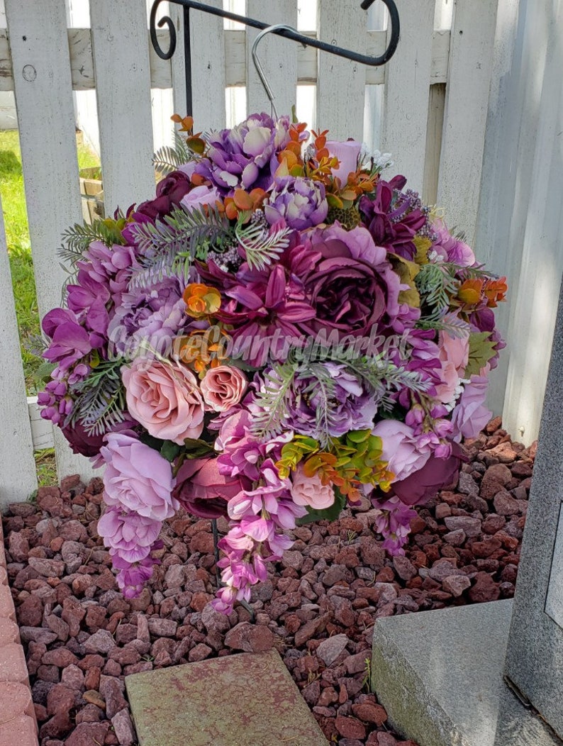 Shades of Purple Cemetery Fall Hanging BasketMemorial Hanging Etsy