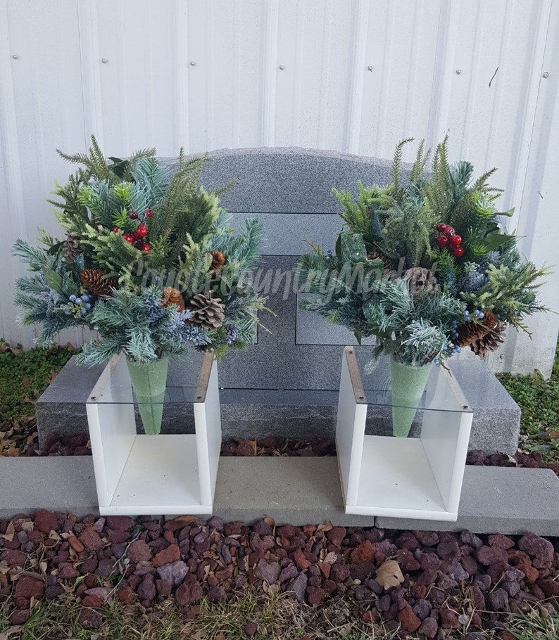 Winter Cemetery Permanent Vase Flowers Flowers For Etsy
