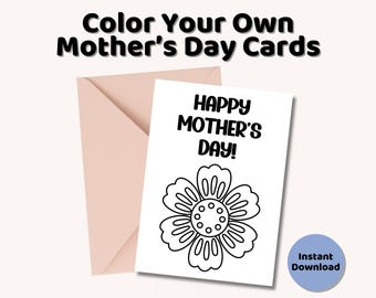 Druckbare Muttertagskarten für Kinder, DIY Farbe und personalisieren für Mama, Instant Download
