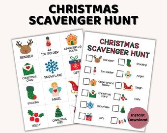 Christmas Scavenger Hunt, Instant Download