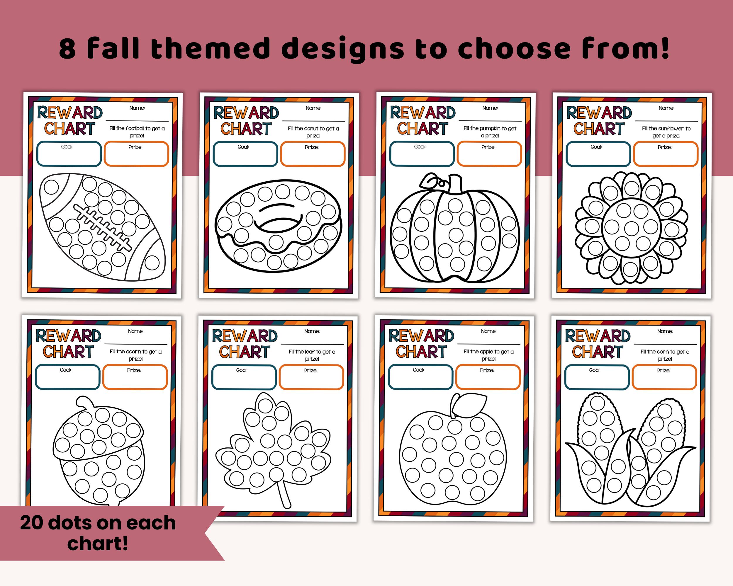 Reward Chart for Kids With Fall Theme, Instant Download - Etsy