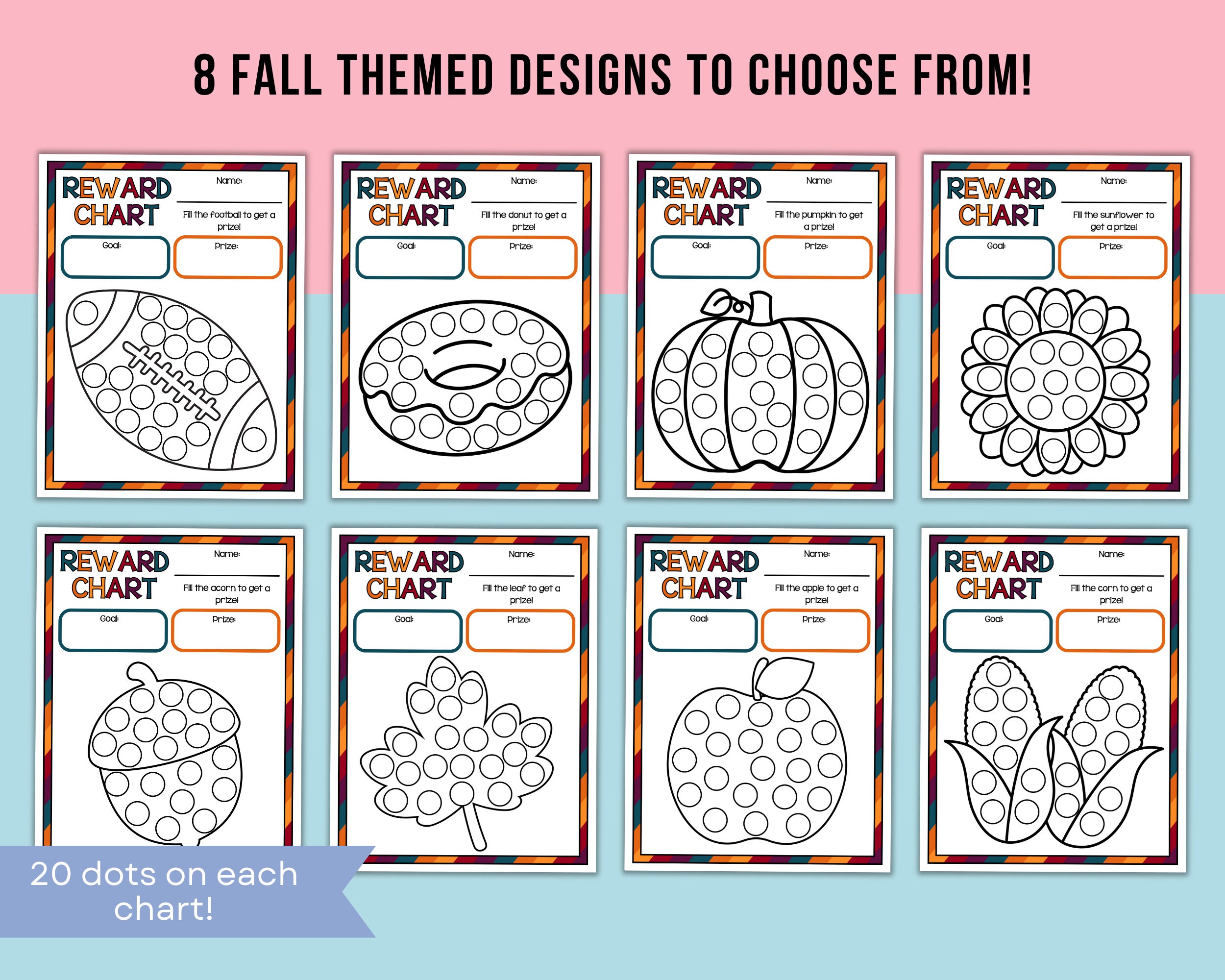 Fall Incentive Charst Reward Chart for Kids With Fall Theme, Instant Download - Etsy