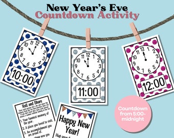 New Year's Eve Countdown Activity for Kids; Digital Download