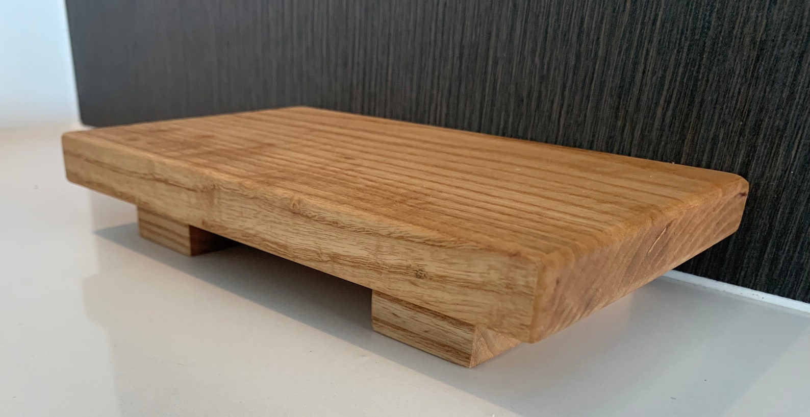 White Oak Riser Wood Pedestal Tray Bathroom Counter Tray Etsy Australia