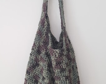 Camo Basic Crochet Bag - Camo Crochet Purse - Camo Reusable Grocery Bag - Camo Weekend Bag - Camo Handmade Purse - Market Bag - Shopping Bag