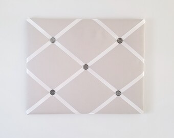 Light Gray Fabric Ribbon Board - Gray Vision Board - Gray Memo Board - Nursery Wall Decor - Pin Board - Bulletin Board - Bedroom Organizer