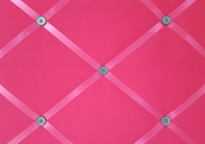 Hot Pink Memo Board Bright Pink Pin Board Fabric Ribbon Etsy