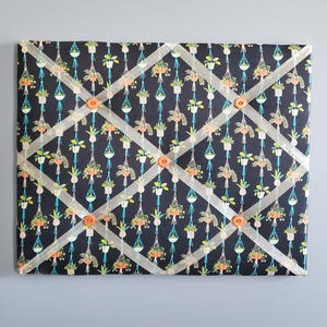 Tableau français plantes - tableau de bord ruban de tissu noir - tableau à épingles verdure - tableau de vision mémoire du jardinier - tableau photo mural de bureau