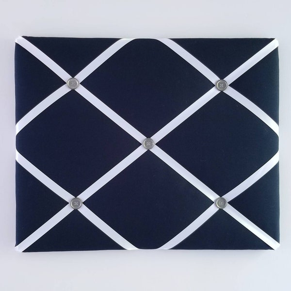 Navy Memory Board - Dark Blue Pin Board - Navy Fabric Ribbon Board - Dark Blue Vision Board - Navy Memo Board - Dark Blue Bulletin Board