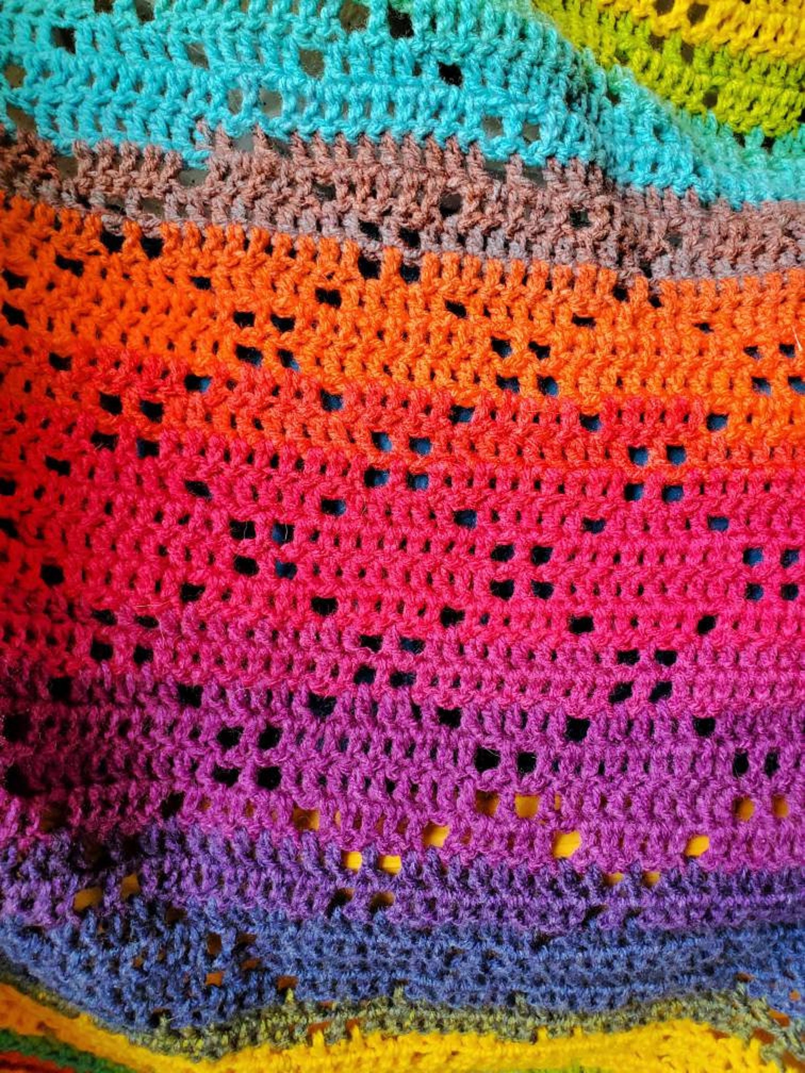Rainbow Baby Blanket Crochet Baby Afghan Bright Colors Etsy