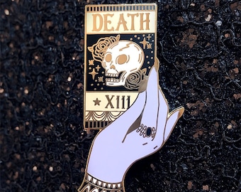 Tarot Pin - Death Tarot Card Pin -  Mystic Hands - Hard Enamel Pin  - Enamel Pin - Artist pin - Dirty Lola