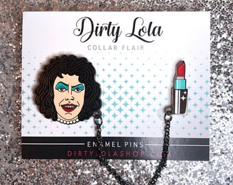 Süßer Transvestit Enamel Pin Set - Hard Enamel Pin - Collar Pins - Revers Pins - Artist Pin - Dirty Lola - RHPS - Lipstick - Drag Pin