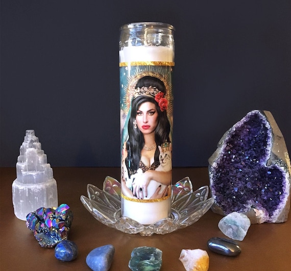 Saint Amy Winehouse Prayer Candle Dirty Lola All Saints Pop Culture Candle  Parody 