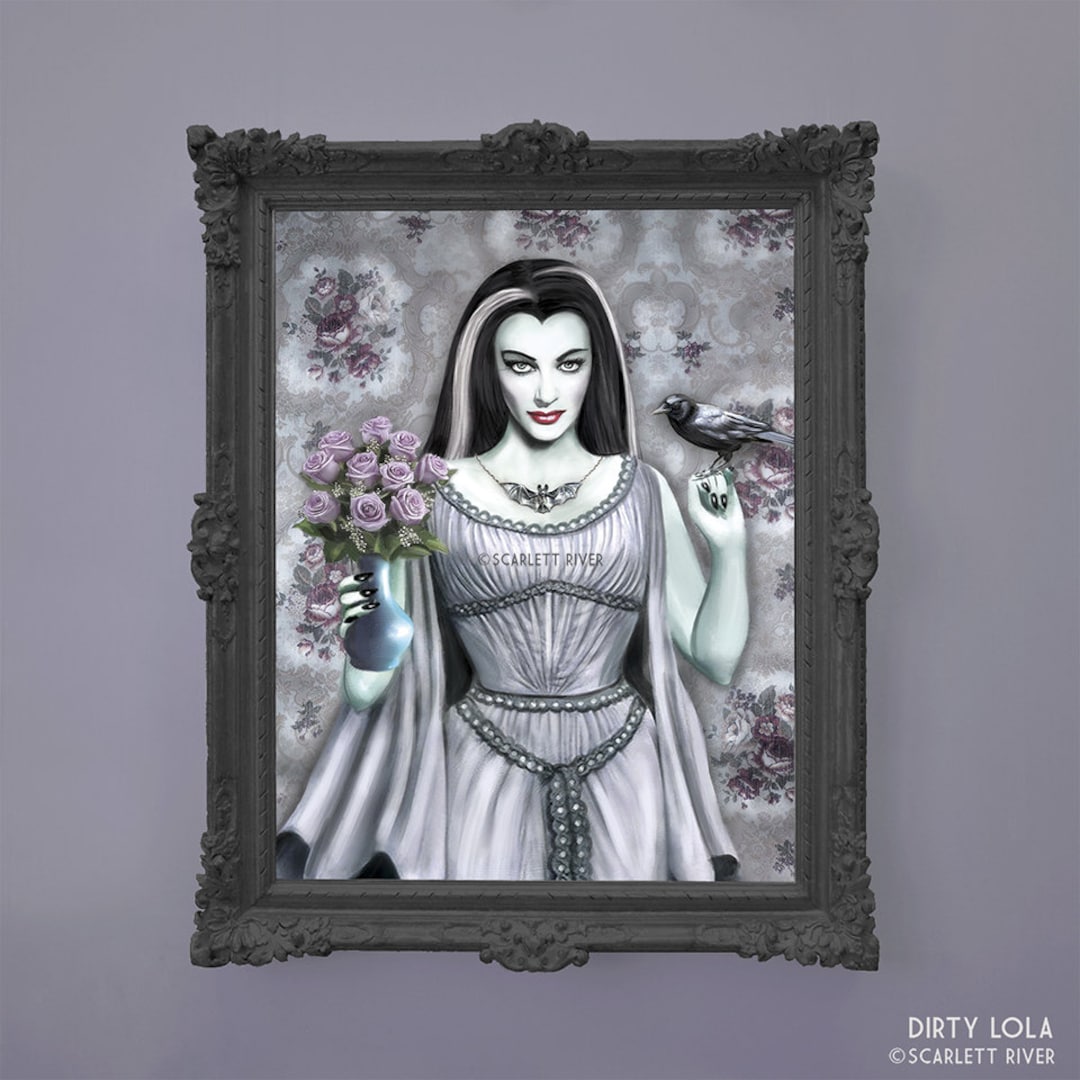 Lily Munster Gothic Illustration Art Print Fan image picture