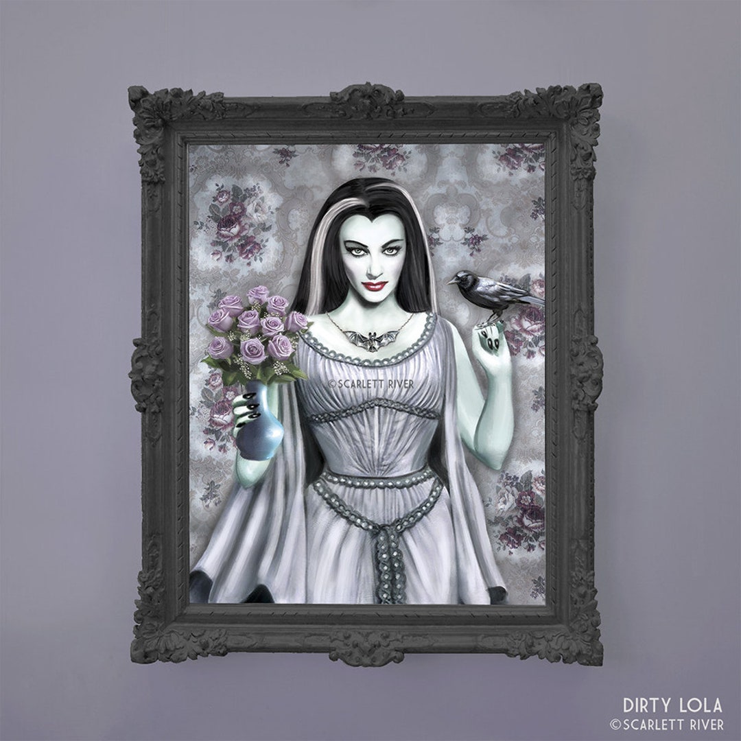 Lily Munster Gothic Illustration Art Print Fan image picture