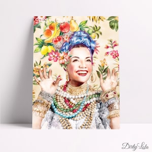 Carmen Miranda - Portrait - Illustration - Art Print - Kitchen - Home Decor