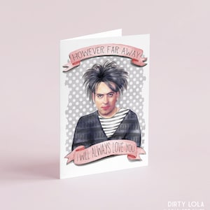 Robert Smith - The Cure - Goth - Tarjeta retro - Tarjeta Miss You - Tarjeta Love You - Fan Art