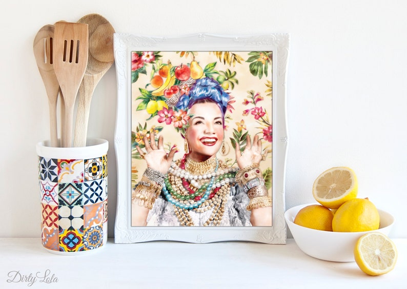 Carmen Miranda Portrait Illustration Art Print Kitchen Home Decor image 3