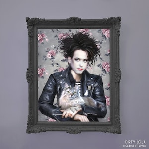 Robert Smith  - The Cure - Portrait - Illustration - Art Print - Fan Art - Persian Cat - Cat Art - Love Cats - Goth Rock