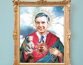 Saint - Mister Rogers -  Fred Rogers - Good Neighbor - Art Print - Illustration - Portrait - Painting- Portrait