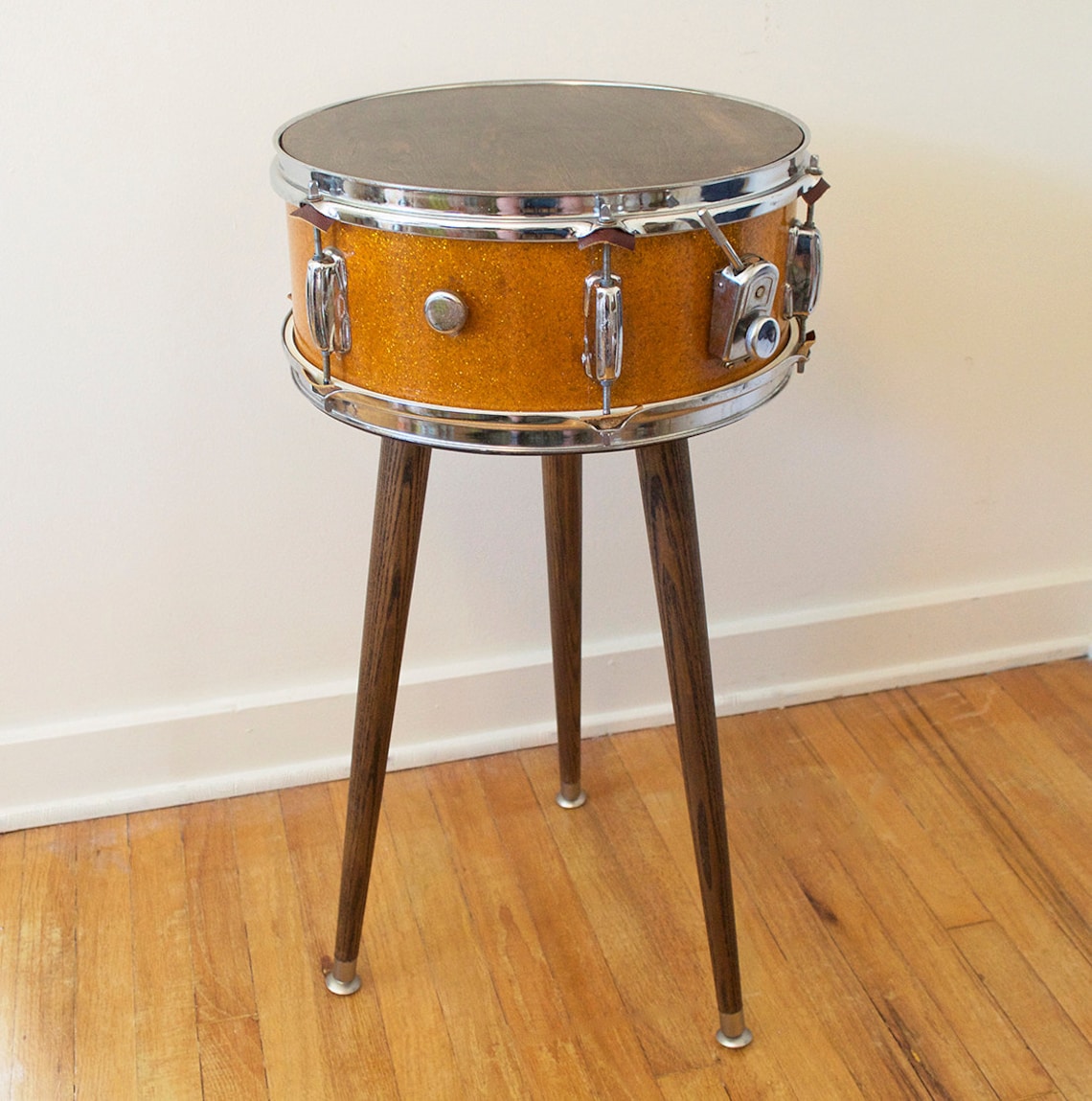 Mid Century Modern Inspired Vintage Snare Drum Table Etsy