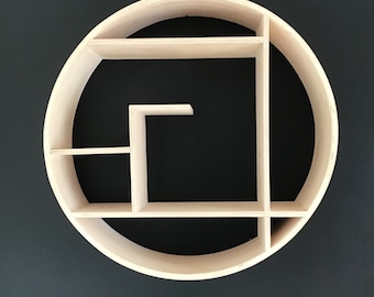 Maple Round Wall Shelf: 30" Mid Century Modern Zen Decor