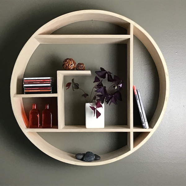 Mid Century Modern Shelf Circular Etsy