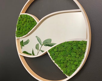 Ahorn Runder Spiegel mit Basil Moos - Amazon Forrest Design 24 ”