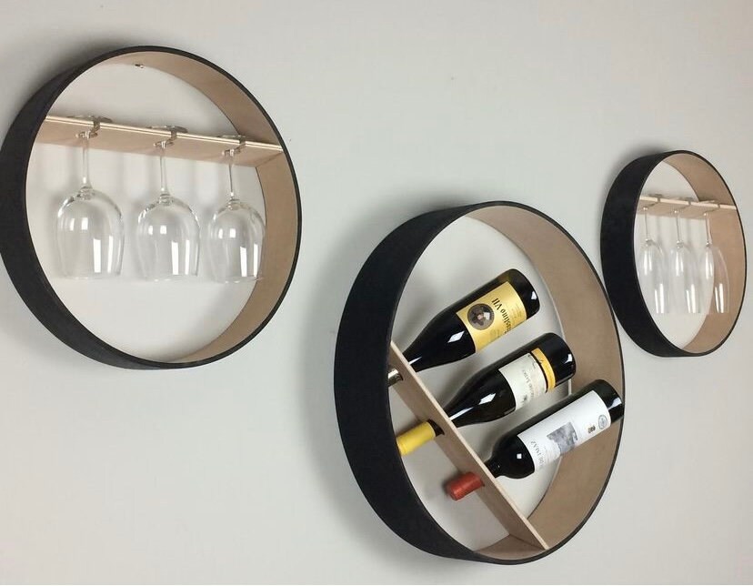 round wine rack wall