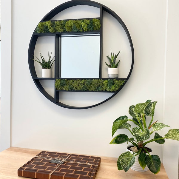 Modern Wall Decor with Mirror and Moss| Living Room Mirror with Live Moss| Large Wall Decor Ideas with Mirror with Moss|| RAINFOREST MIRROR