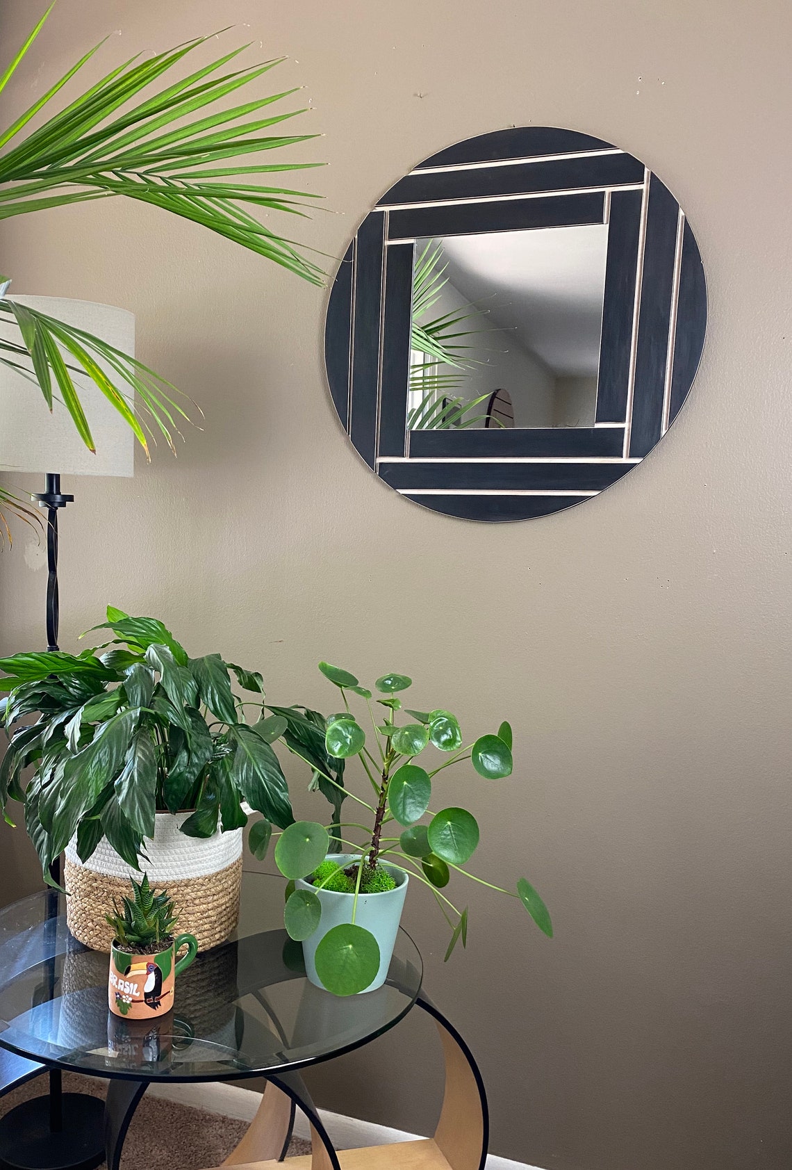 Schwarze Runde Designer Spiegel 24-Zoll benutzerdefinierte | Etsy