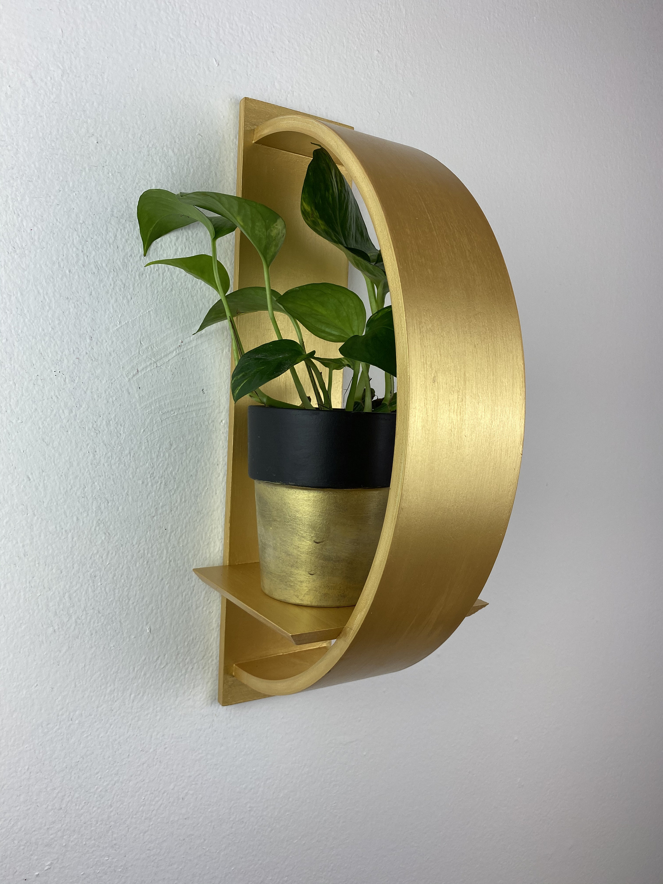 Gold Metallic Wall Plant ShelfUnique Plant ShelfPlant Wall Etsy