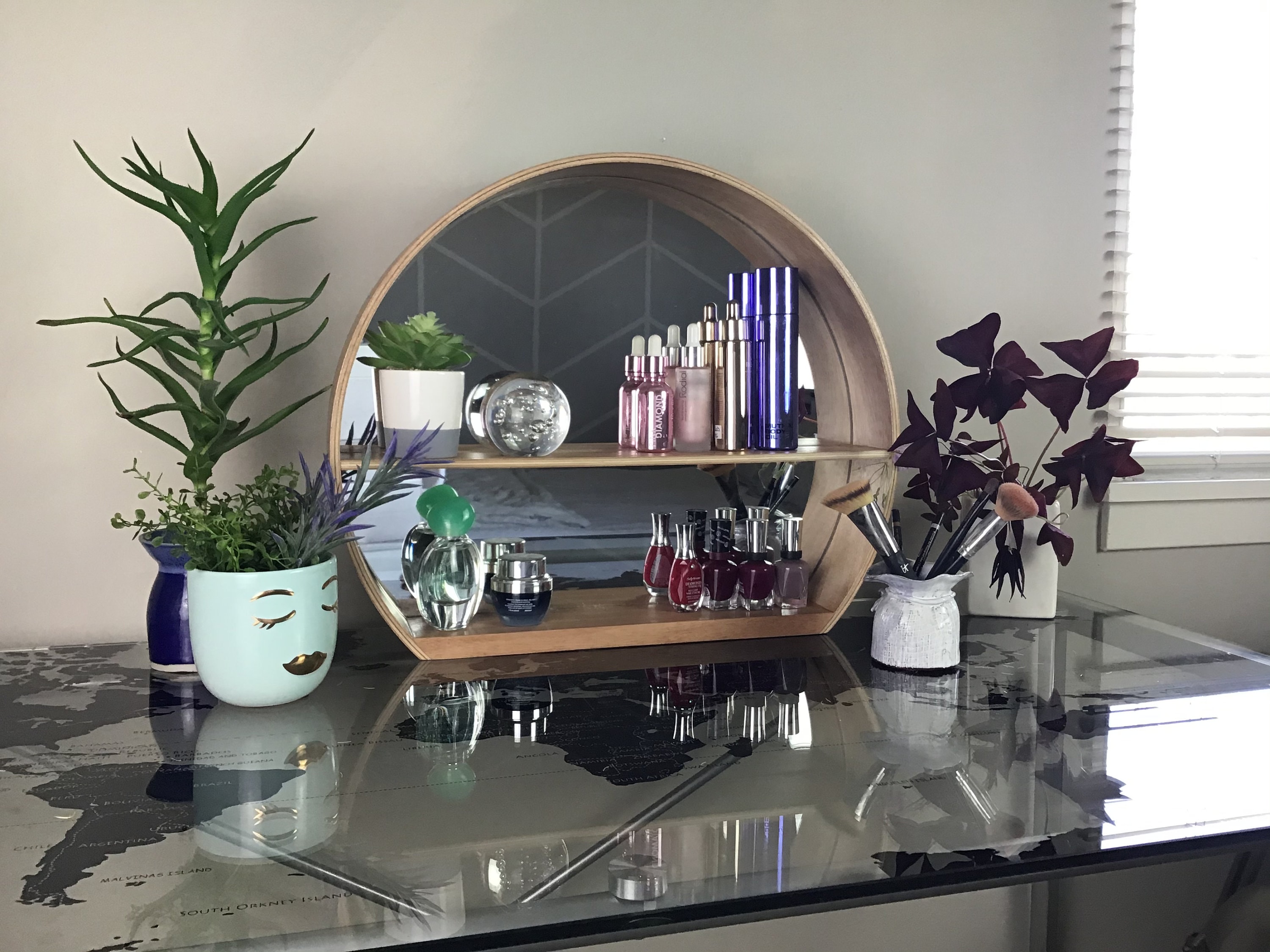 Free Standing Round Display Mirror Tabletop Circular Cosmetic | Etsy