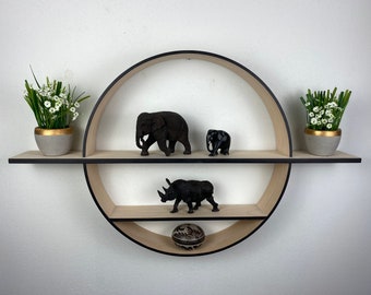Modern Round Wall Shelf|Collector display|Indoor Plant Display| Cactus Floating Shelf| Minimalist Decor