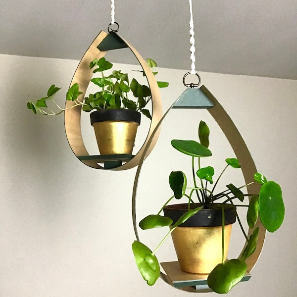 Ceiling Plant Hanger with Macrame| Hanging Plant Shelf| Gift for Plant Lover| Birthday Gift|| DEWDROP